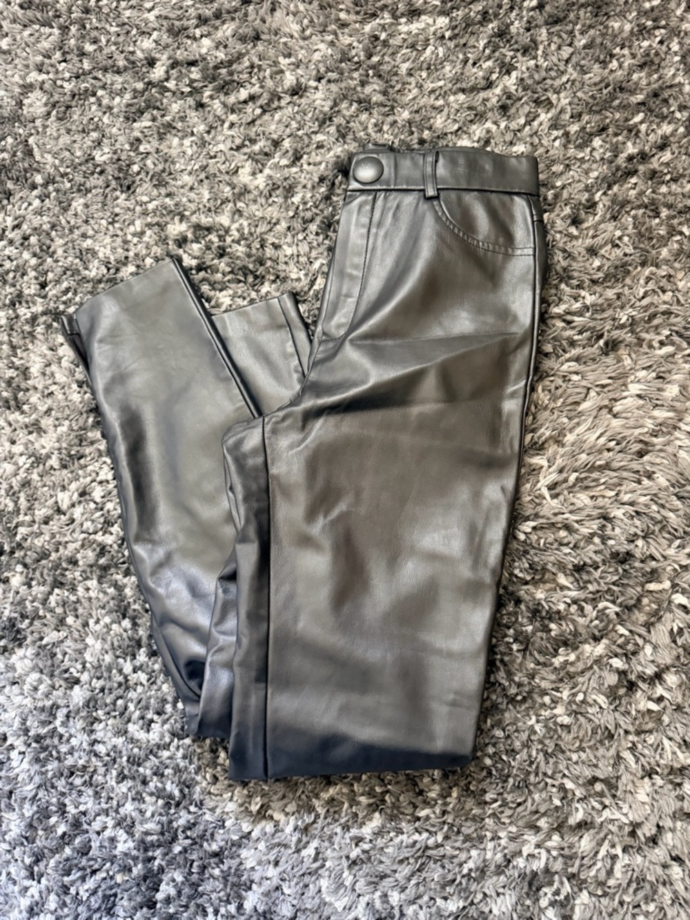 Zara Black Faux Leather Skinny Jeans